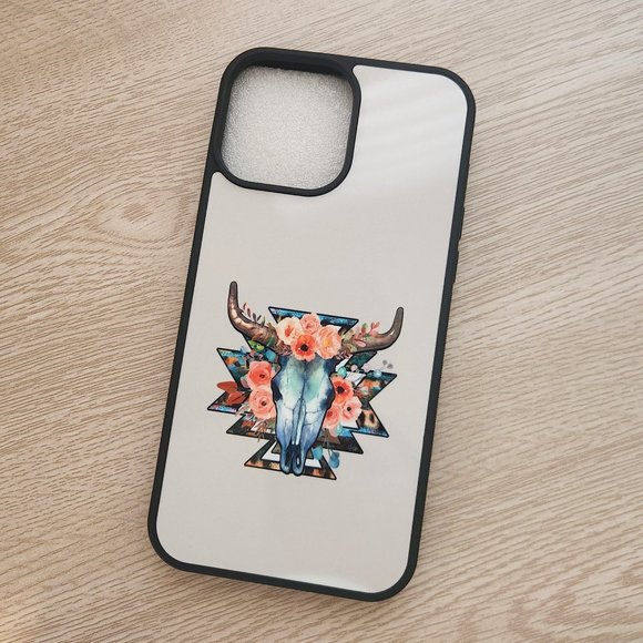 Floral Bison Bull Country Western Cowboy Case - Picture 1 of 5